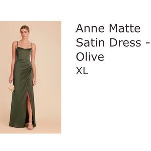 Birdy Grey Anne Matte Satin Gown in Olive
